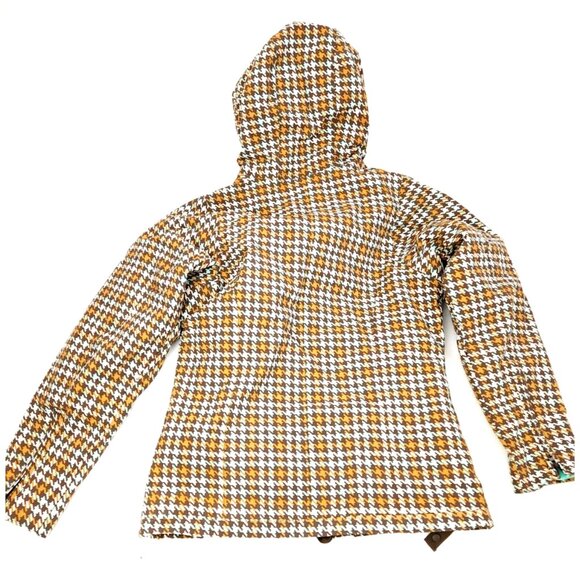 Burton Hounds tooth Hooded Ski Snowboard Jacket Womens Size Extra Small XS - Picture 2 of 9